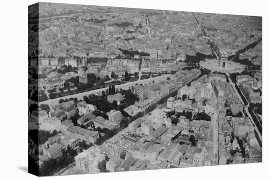 Vue aérienne de Paris prise depuis un ballon-null-Stretched Canvas