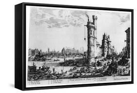 Vue Ancienne De Paris, C1615-1635-Jacques Callot-Framed Stretched Canvas