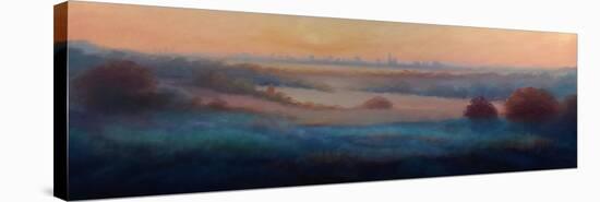 Vue Brumeuse De Londres, 2021, (Oil on Canvas)Landscape-Lee Campbell-Stretched Canvas