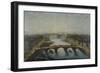 Vue cavalière de Paris prise au-dessus du pont Royal, vers la Cité-Charles-Léopold de Grevenbroeck-Framed Giclee Print