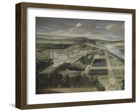 Vue cavalière du château, jardins bas et de la ville de Saint-Cloud-Etienne Allegrain-Framed Giclee Print