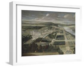 Vue cavalière du château, jardins bas et de la ville de Saint-Cloud-Etienne Allegrain-Framed Giclee Print