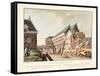 Vue D'Amsterdam No.13. Het O.I. Magazijn En Scheepstimmerwerf Ingestort Den 14 April 1822. Le Magas-Leonard Alexis Dalige de Fontenay-Framed Stretched Canvas