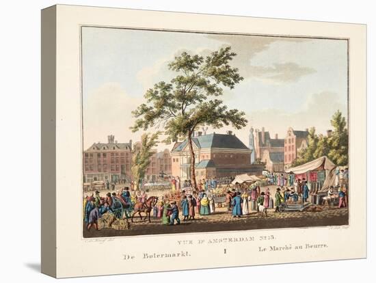 Vue D'Amsterdam No.15. De Botermarkt. Le Marché Au Beurre, 1825-Cornelis de Kruyff-Stretched Canvas