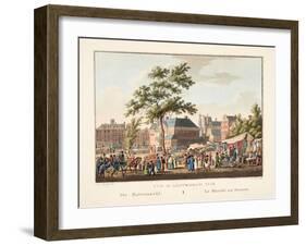 Vue D'Amsterdam No.15. De Botermarkt. Le Marché Au Beurre, 1825-Cornelis de Kruyff-Framed Giclee Print