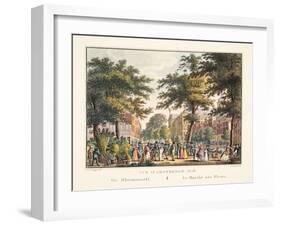 Vue D'Amsterdam No.16. De Bloemmarkt. Le Marché Aux Fleurs, 1825-Cornelis de Kruyff-Framed Giclee Print