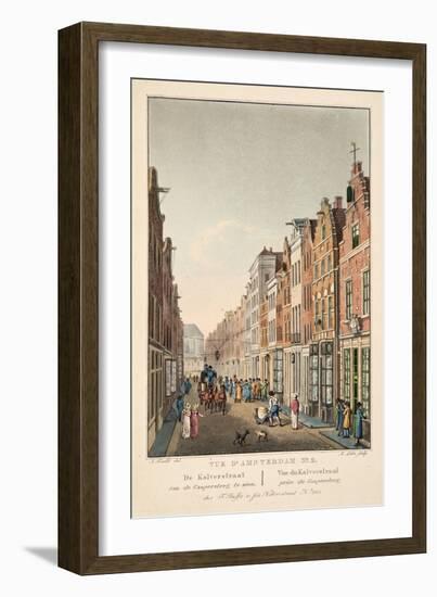 Vue D'Amsterdam No.2. De Kalverstraat Van De Gappersteeg Te Zien. Vue Du Kalverstraat Prise Du Gaap-null-Framed Giclee Print