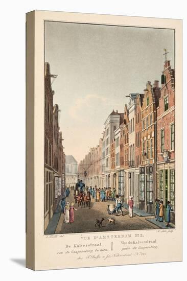 Vue D'Amsterdam No.2. De Kalverstraat Van De Gappersteeg Te Zien. Vue Du Kalverstraat Prise Du Gaap-null-Stretched Canvas