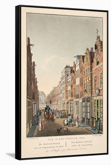 Vue D'Amsterdam No.2. De Kalverstraat Van De Gappersteeg Te Zien. Vue Du Kalverstraat Prise Du Gaap-null-Framed Stretched Canvas