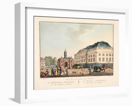 Vue D'Amsterdam No.20. De Hollandsche Schouwburg En De Leydsche Poort. Le Théatre Hollandais Et La-Cornelis de Kruyff-Framed Giclee Print