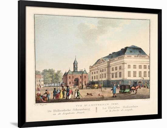 Vue D'Amsterdam No.20. De Hollandsche Schouwburg En De Leydsche Poort. Le Théatre Hollandais Et La-Cornelis de Kruyff-Framed Giclee Print