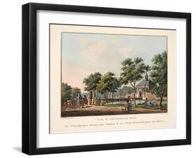 Vue D'Amsterdam No.23. De Utrechtsche Poort, Van Buiten. La Porte D'Utrecht Prise Du Dehors, 1825-Cornelis de Kruyff-Framed Giclee Print