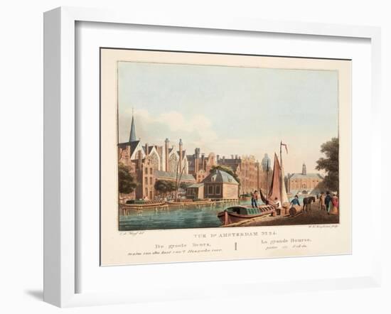 Vue D'Amsterdam No.24. De Groote Beurs-Cornelis de Kruyff-Framed Giclee Print