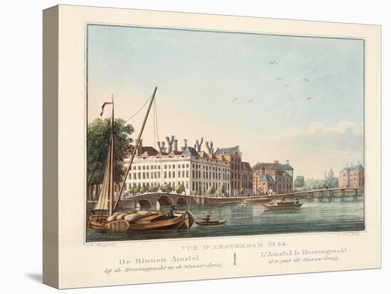 Vue D'Amsterdam No.34. De Binnen Amstel Bij De Heerengracht En De Blaauw-Brug. L'Amstel Le Heerengr-Cornelis de Kruyff-Stretched Canvas