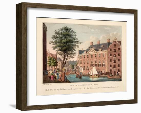 Vue D'Amsterdam No.35. Het Oude Zijds Heeren-Logement. La Maison Dite O.Z. Heeren-Logement, 1825-Cornelis de Kruyff-Framed Giclee Print