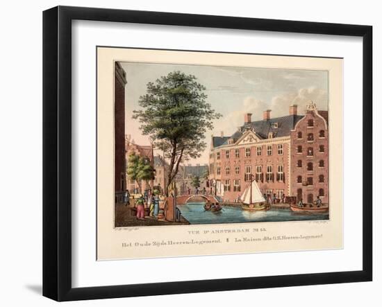 Vue D'Amsterdam No.35. Het Oude Zijds Heeren-Logement. La Maison Dite O.Z. Heeren-Logement, 1825-Cornelis de Kruyff-Framed Giclee Print