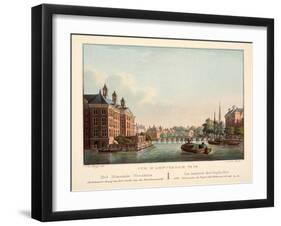 Vue D'Amsterdam No.38. Het Diaconie Weeshuis De Blaauw-Brug En Het Einde Van De Erwtenmarkt. La Mai-Cornelis de Kruyff-Framed Giclee Print