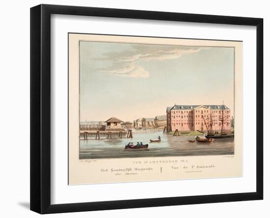 Vue D'Amsterdam No.5. Het Koninglijk Magazijn Der Marine. Vue De L'Amirautè, 1825-Cornelis de Kruyff-Framed Giclee Print