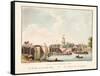 Vue D'Amsterdam No.8. De Hooge of Amstel Sluis. Le Pont De L'Amstel, 1825-Cornelis de Kruyff-Framed Stretched Canvas