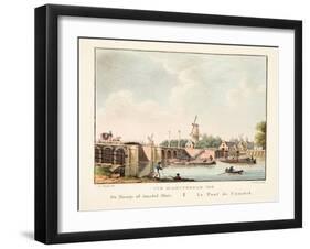 Vue D'Amsterdam No.8. De Hooge of Amstel Sluis. Le Pont De L'Amstel, 1825-Cornelis de Kruyff-Framed Giclee Print