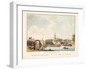 Vue D'Amsterdam No.8. De Hooge of Amstel Sluis. Le Pont De L'Amstel, 1825-Cornelis de Kruyff-Framed Giclee Print