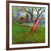 Vue d'Arles avec arbres en fleurs (Détail)-Vincent van Gogh-Framed Art Print