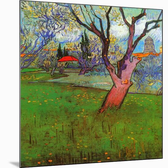 Vue d'Arles avec arbres en fleurs (Détail)-Vincent van Gogh-Mounted Art Print