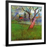 Vue d'Arles avec arbres en fleurs (Détail)-Vincent van Gogh-Framed Art Print