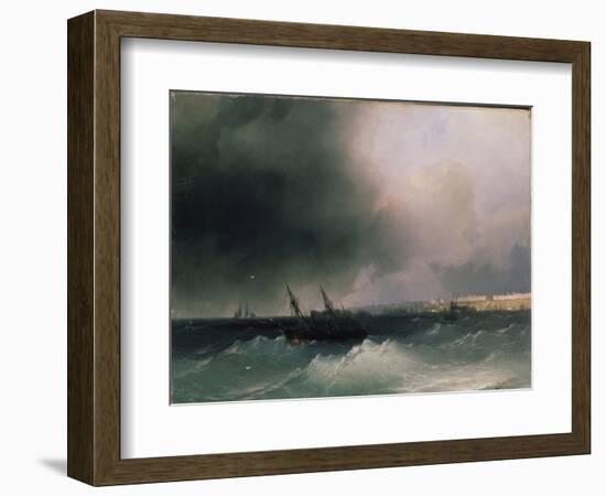 Vue D'odessa Depuis La Mer (View of Odessa from the Sea) (Ukraine). Peinture De Ivan Konstantinovic-Ivan Konstantinovich Aivazovsky-Framed Giclee Print