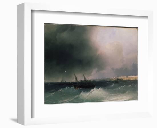 Vue D'odessa Depuis La Mer (View of Odessa from the Sea) (Ukraine). Peinture De Ivan Konstantinovic-Ivan Konstantinovich Aivazovsky-Framed Giclee Print