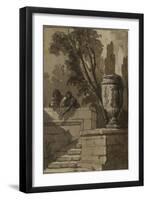 Vue d'un parc, escalier de pierre , vase-Pierre Lelu-Framed Premium Giclee Print