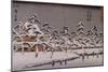 Vue d'un temple sous la neige-Ando Hiroshige-Mounted Giclee Print