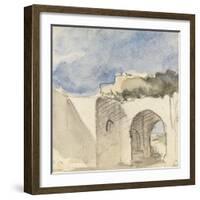 Vue d'une porte de ville arabe-Eugene Delacroix-Framed Giclee Print