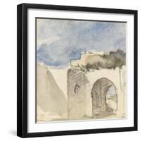 Vue d'une porte de ville arabe-Eugene Delacroix-Framed Giclee Print