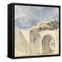 Vue d'une porte de ville arabe-Eugene Delacroix-Framed Stretched Canvas
