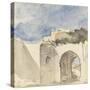 Vue d'une porte de ville arabe-Eugene Delacroix-Stretched Canvas