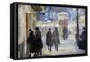 Vue D'une Rue De Moscou, Russie  (Moscow Street) Aquarelle De Sergei Vinogradov (1869-1938) - 1922-Sergei Arsenevich Vinogradov-Framed Stretched Canvas