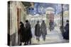 Vue D'une Rue De Moscou, Russie  (Moscow Street) Aquarelle De Sergei Vinogradov (1869-1938) - 1922-Sergei Arsenevich Vinogradov-Stretched Canvas