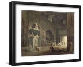 Vue d'une salle du musée des Monuments Français-Hubert Robert-Framed Giclee Print