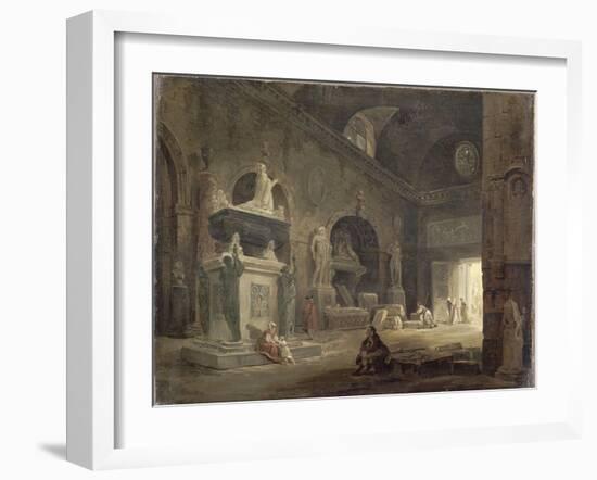 Vue d'une salle du musée des Monuments Français-Hubert Robert-Framed Giclee Print