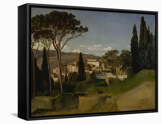 Vue d'une villa romaine-Jean-Achille Benouville-Framed Stretched Canvas