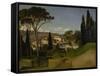 Vue d'une villa romaine-Jean-Achille Benouville-Framed Stretched Canvas