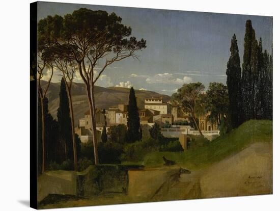 Vue d'une villa romaine-Jean-Achille Benouville-Stretched Canvas