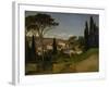 Vue d'une villa romaine-Jean-Achille Benouville-Framed Giclee Print