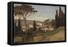 Vue d'une villa romaine-Jean Benouville-Framed Stretched Canvas