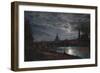 Vue De Dresde Au Clair De Lune  (View of Dresden by Moonlight) Peinture De Johan Christian Clausen-Johan Christian Dahl-Framed Giclee Print