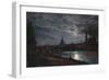 Vue De Dresde Au Clair De Lune  (View of Dresden by Moonlight) Peinture De Johan Christian Clausen-Johan Christian Dahl-Framed Giclee Print