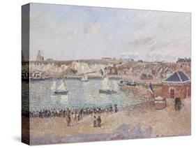 Vue de l'avant-port de Dieppe-Camille Pissarro-Stretched Canvas