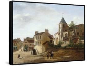 Vue de l'église Saint-Germain de Charonne-Etienne Bouhot-Framed Stretched Canvas