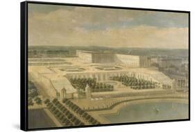 Vue de l'Orangerie, des parterres et du château de Versailles prises des hauteurs de Satory-Etienne Allegrain-Framed Stretched Canvas